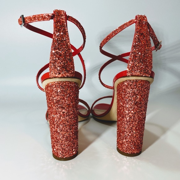 Giuseppe Zanotti Glitter Leather Sandal WOMENS 8.5 - Picture 6 of 7